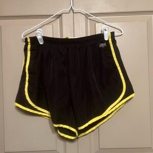 Everlast Women's Athletic Shorts in Black with Yellow Accents